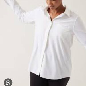 Button down athleta long shirt urbanite textured top